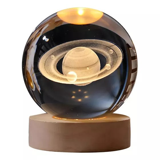 LAMPARA ESFERA 3D CRISTAL